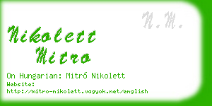 nikolett mitro business card